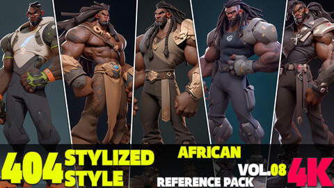 404 4K Stylized African Warrior Reference Pack Vol.08