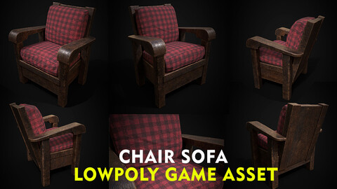 sofa chair lowpoly gameasset