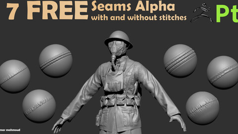 FREE seams & stitches alpha for zbrush and substance painter