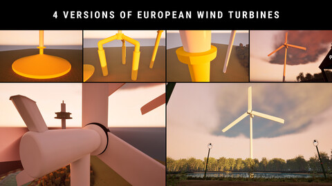 4 Versions of European Wind Turbines | incl. Animation BP