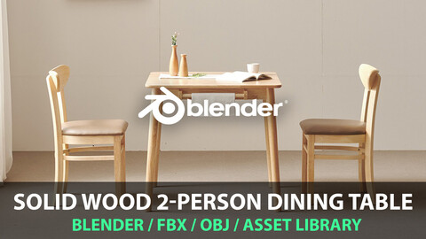 solid wood 2-person dining table