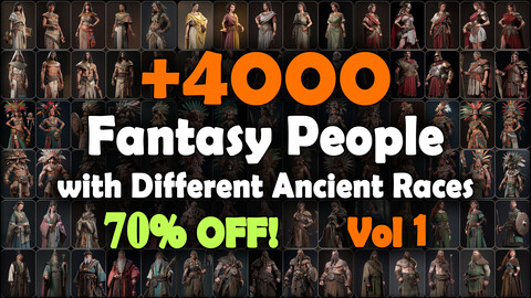 4000 Fantasy People with Different Ancient Races Reference Pack | MEGA Bundle | 4K | v.1