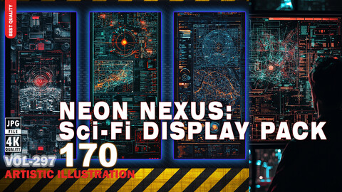 NEON NEXUS:  SCI-FI DISPLAY PACK - 170 ARTISTIC ILLUSTRATION - HIGH END QUALITY - (JPEG) - VOL297