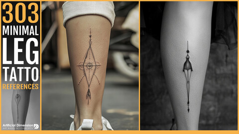 303 MINIMAL LEG TATTOO.