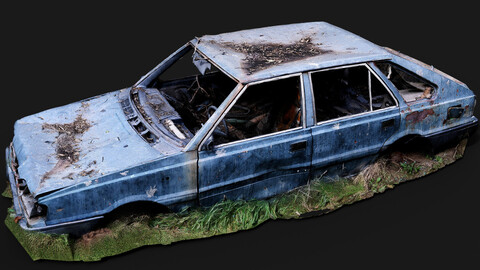 abandoned car derelict city wreck photogrammetry