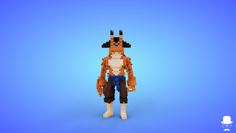 Mutant 2 Voxel Character - 3D Lowpoly Fantasy Creature - Game Asset