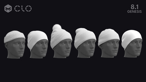 BASIC BEANIES PACK / zpac obj fbx highpoly