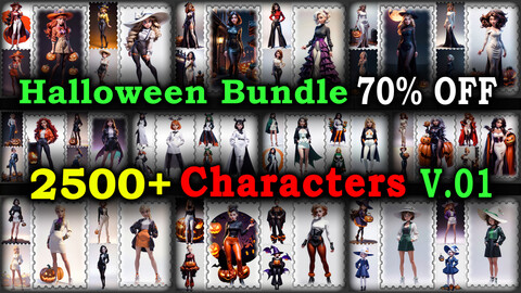 2500+ HALLOWEEN THEME (Characters Images Reference Pack)  - 4K Resolution - V.01