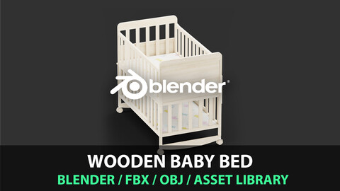 wooden baby bed