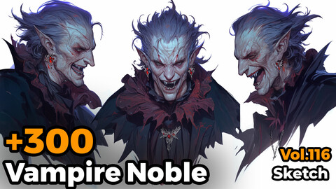 +300 Vampire Noble Sketch Reference(4k)