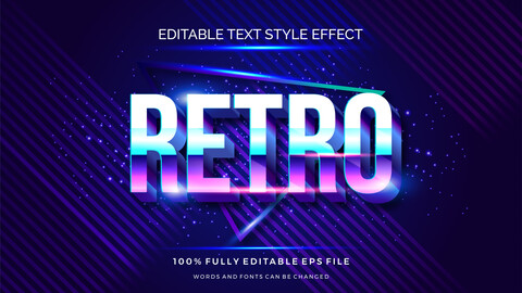 3D Retro. Text Effects, EPS Template File