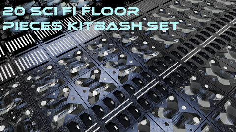 20 Sci Fi Floor Pieces Kitbash Set