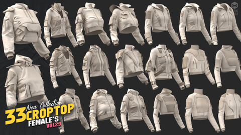 33 models of croptup  fimale's megapack 85%off/ marvelous & clo3d / OBJ / FBX