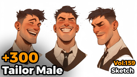 +300 Tailor Male Sketch Reference(4k)