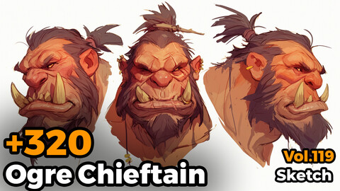 +320 Ogre Chieftain Sketch Reference(4k)