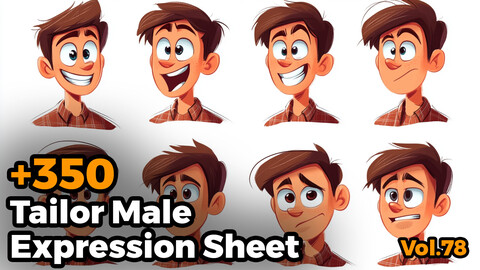 +350 Tailor Male Expression Sheet(4k)