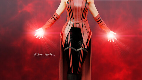 scarlet  witch clothes with texture fbx