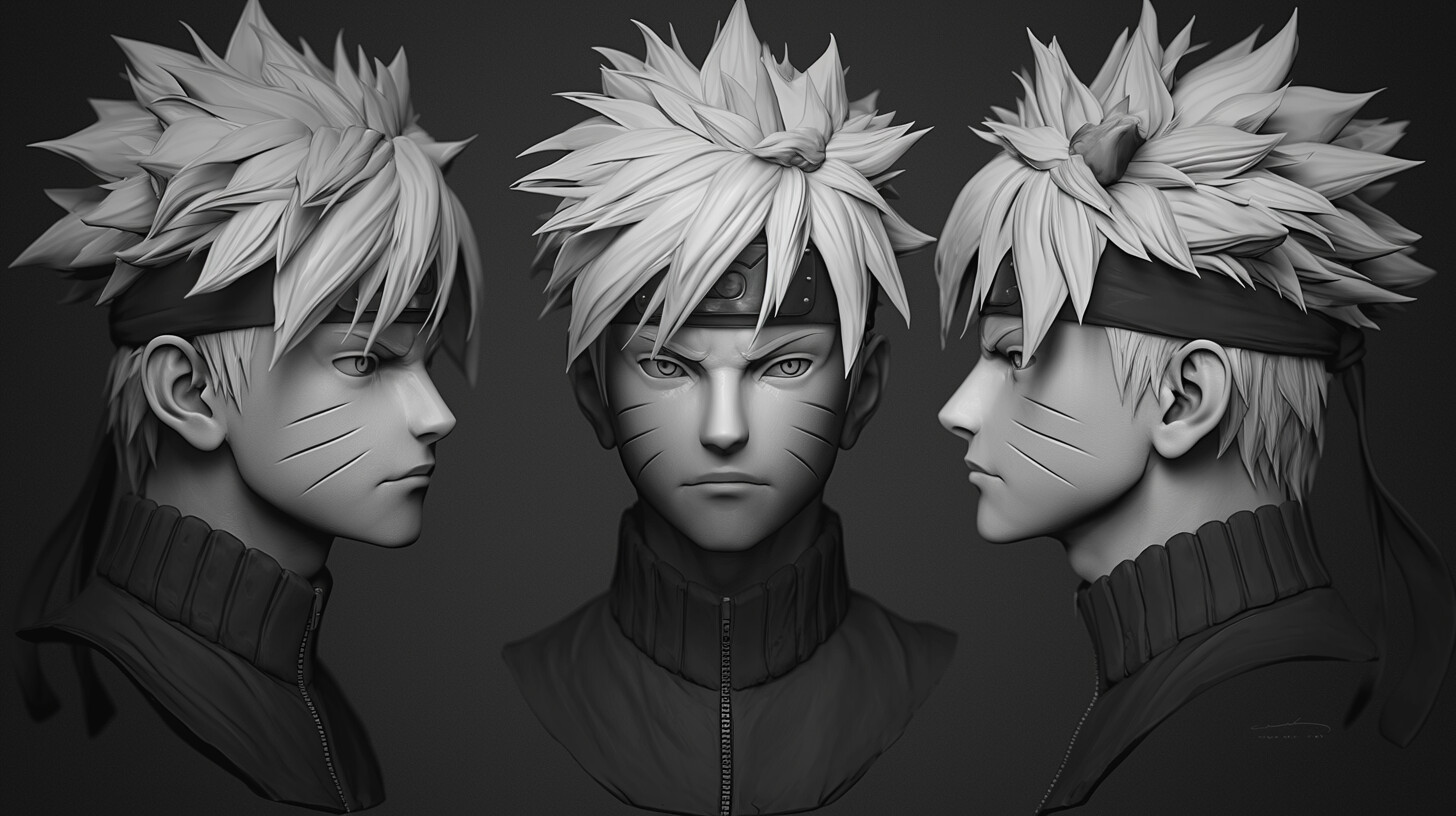 ArtStation - +300 Naruto Uzumaki Anime Boy Head Sculpt(4k) | Artworks