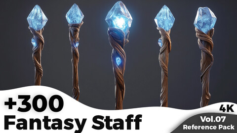 +300 Fantasy Staff Reference Images(4k)