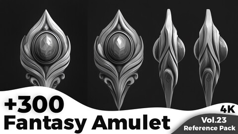 +300 Fantasy Amulet Reference Images(4k)