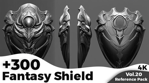 +300 Fantasy Shield Reference Images(4k)