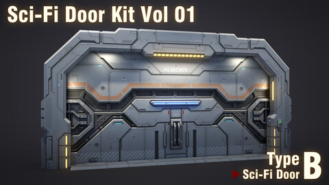 Sci-Fi Door Kit Vol 01-Type B-PBR