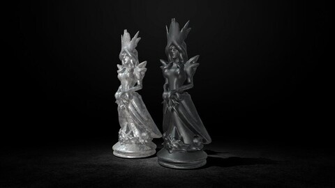 Queen - Realistic Metallic Queen Chess Piece