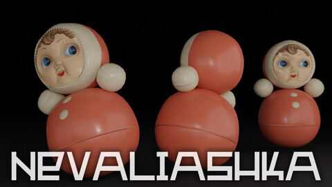 Soviet Roly-Poly Toy Lowpoly "Nevaliashka"