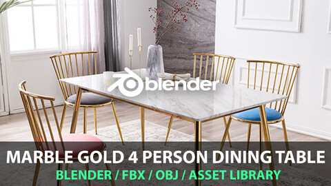 marble gold 4 person dining table