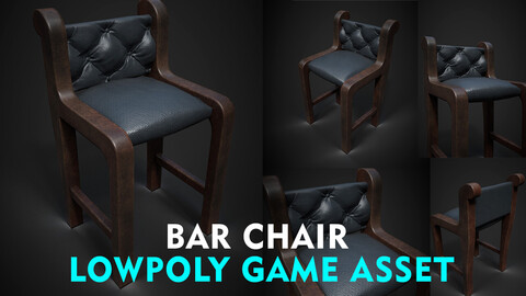 BAR CHAIR LOWPOLY GAME ASSET