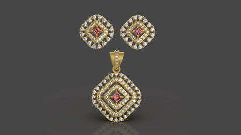 Diamond Square Pendant -0037