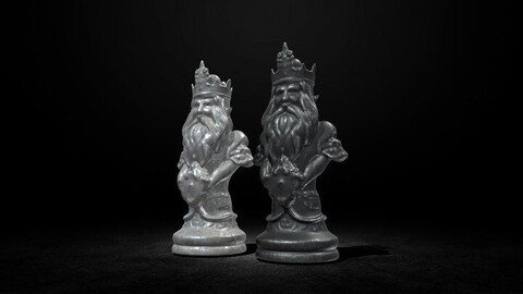 King - Realistic Metallic King Chess Piece