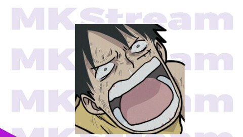 Twitch animated emotes one piece luffy cry shock gif