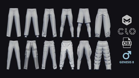 MALE PANTS PACK / zprj obj highpoly