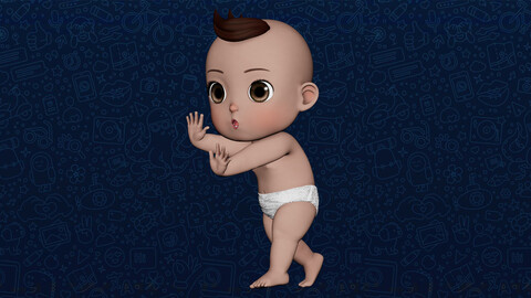 Cartoon Baby Boy Rigged