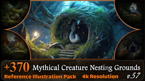 370 Mythical Creature Nesting Grounds Reference Pack | 4K | v.57