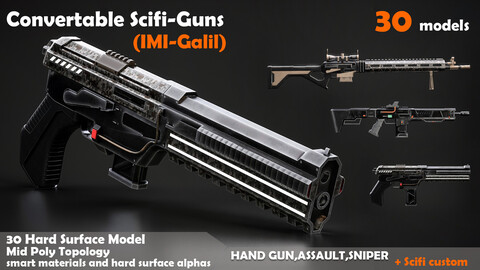 Convertable Sci-fi Guns IMI Galil