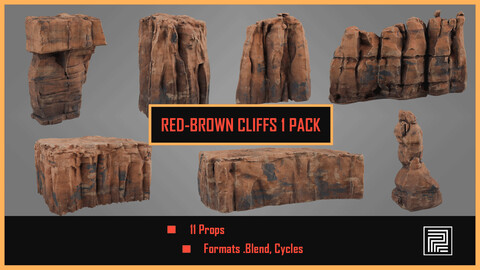 Red Brown Cliffs 1 PACK