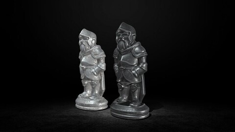 Pawn - Realistic Metallic Pawn Chess Piece