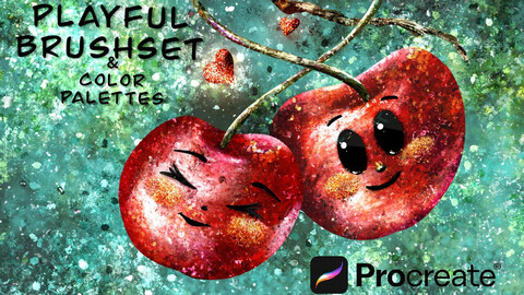 Playful Bushset & Color Palettes for Procreate | iPad Brushes | Ideal for Book Illustrations