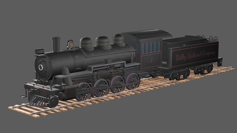 Steam Locomotive and Coalcar model - 3D model