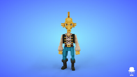 Mutant 5 Voxel Character - 3D Lowpoly Fantasy Creature - Game Asset