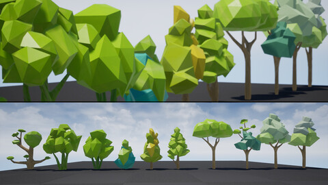 Deconstruction Stylized Tree 3d Mobile Pack