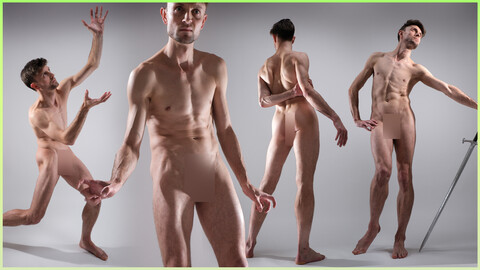 A Slim Male Anatomy-Photo Reference Pack For Artists 415 JPEGs noAI