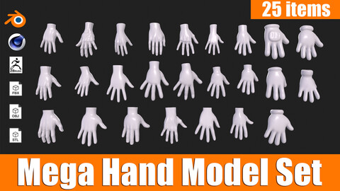 3D Hand Model Collection for Character Design