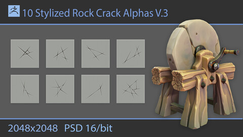 Stylized Rock Crack Alphas V.3