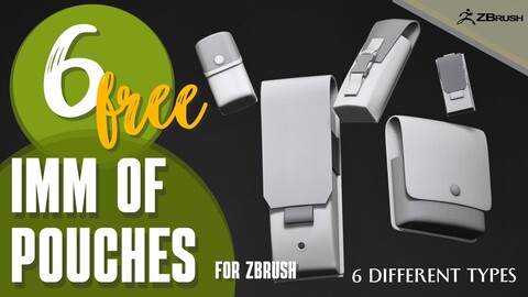 6 Free IMM of Pouches for ZBrush