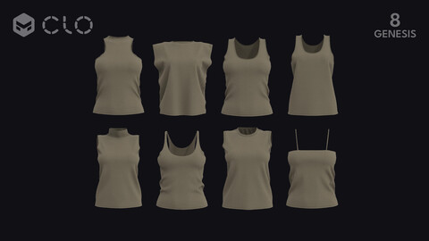 FEMALE TANK TOPS PACK / zprj obj highpoly