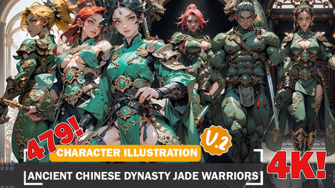 479 Ancient Chinese Dynasty Jade Warriors Diverse Outfits Intricate Designs and Reference Art V2 4K