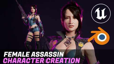 Female Assassin Character Creation in Blender & Unreal Engine